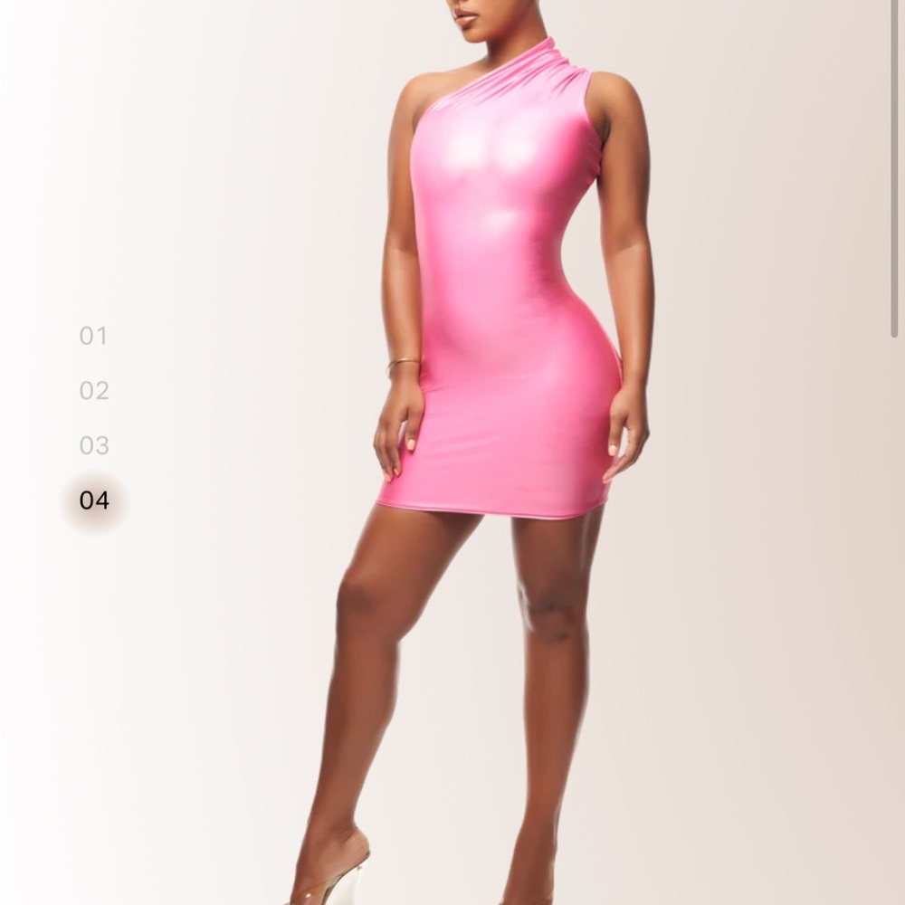 Elegant Pink One-Shoulder Dress